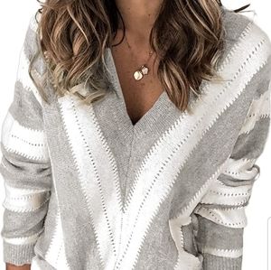 Striped Grey Knit Sweater